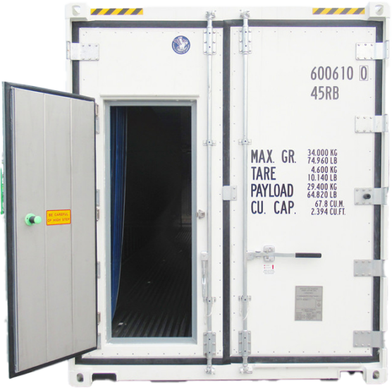 10ft refrigerated freezer container butcher door