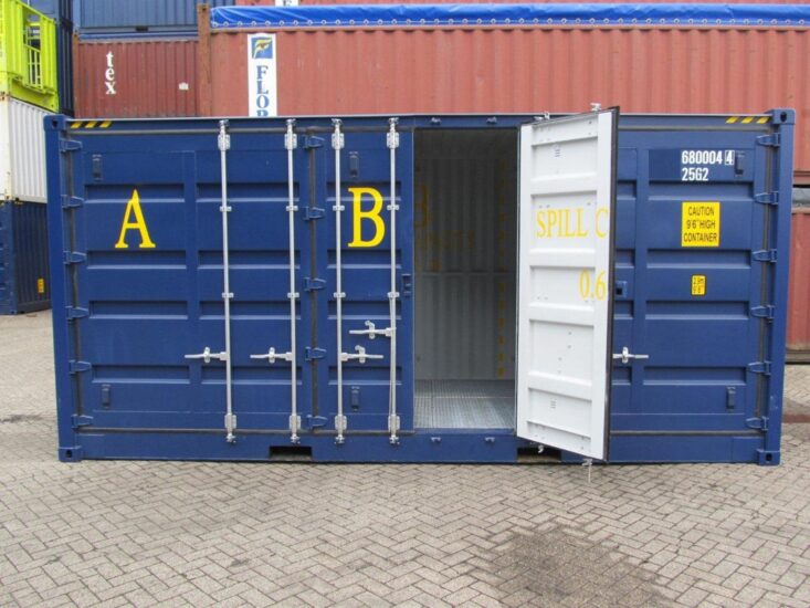 20ft side door container met lekbak