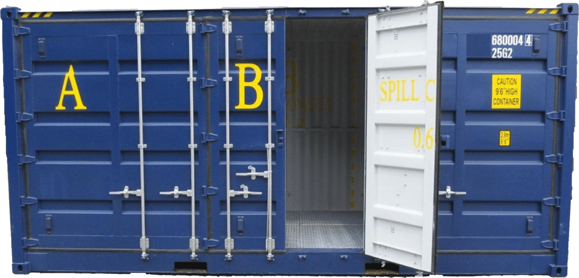 20ft side container met lekbak