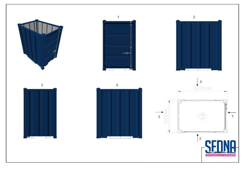 5ft opslag container