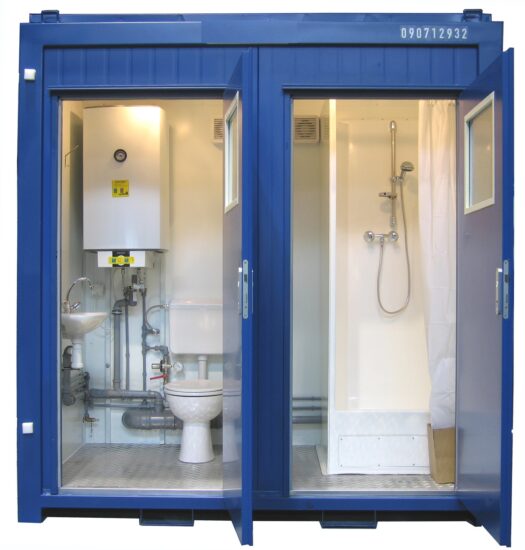 8ft container met wc en douche