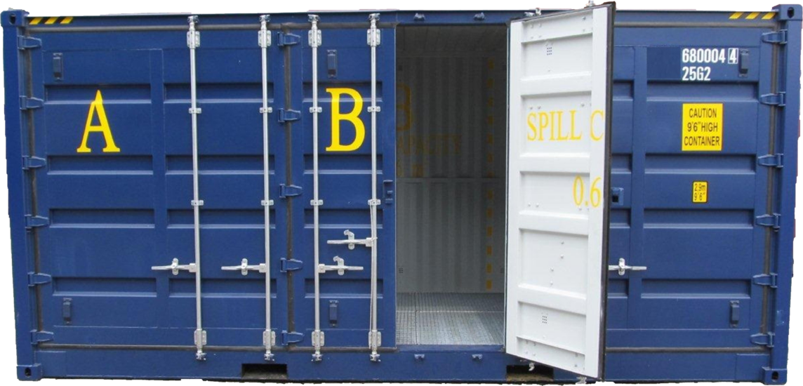 20ft side door container met lekbak
